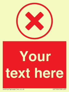 Custom red background, red cross in circle sign